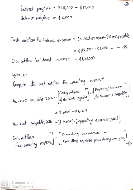 ntexest payoble - Le,000- $12,000 ndese tpayable 4,000 Cash outfloo for i ntexest expense = fntevest expese-nteatpayoble Cadh