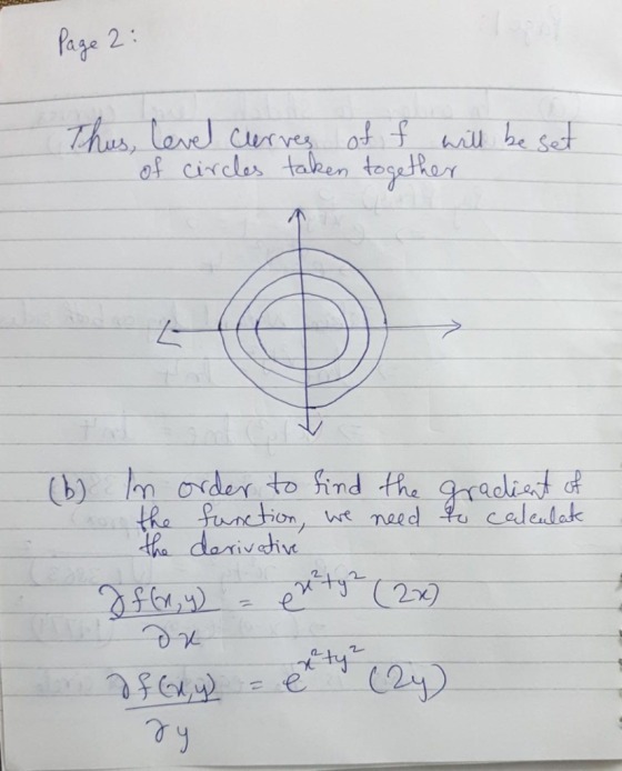 Page 2 Thus, lerel Cus yes ot fhill be Set of circles taken together (b) m order to find the gradlist of the function tha dan