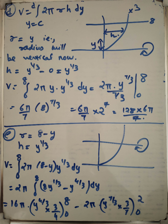 VaTh dy x3 yec atius buill be wewpicaf now. 43-y3 43 /3 8 ny.ys dyeT.y 3 n (a) n 12xT = 8-9 he ys VJan (8-y)ydy 1/3 2 16T