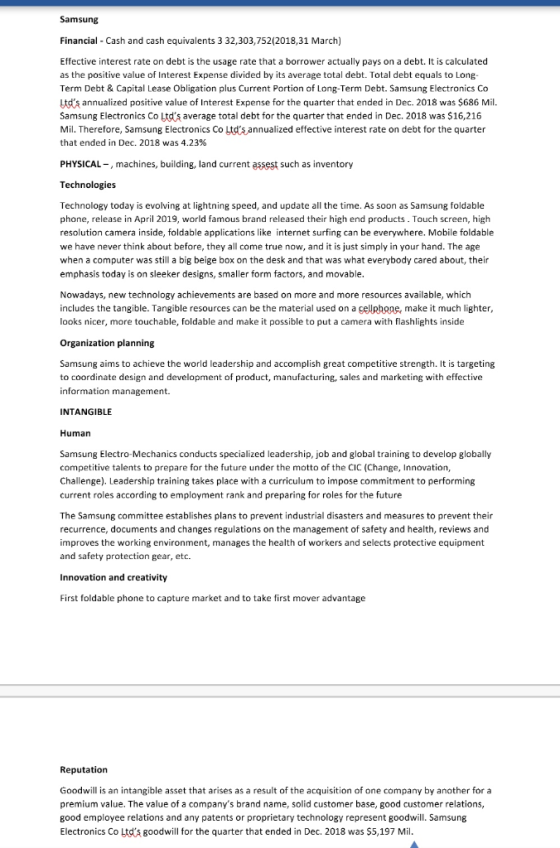 Samsung Financial Cash and cash equivalents 3 32,303,752(2018,31 March) Effective interest rate on debt is the usage rate tha