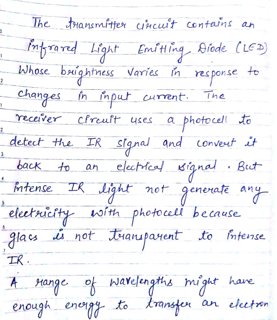 The tHansmitter ucut contains an Whose bightness Varies nres ponse Ho changes h fn-fn-puh-cument. The receiver cfrcuft uses