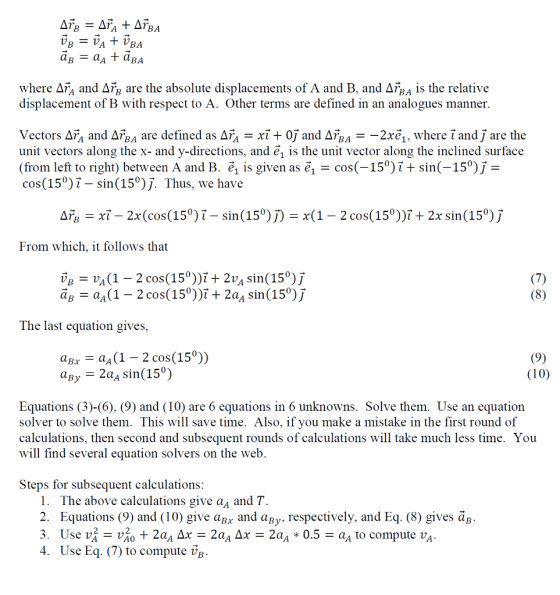 where Δ-4 and Δη are the absolute displacements of A and B, and Δη A is the relative displacement of B with respect to A. Oth