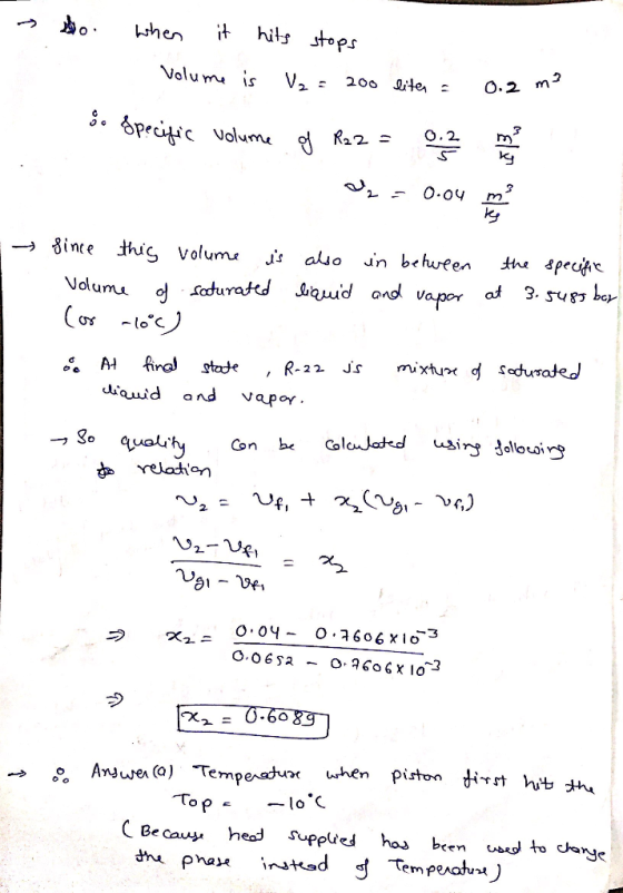 hits tops it khen Volum is 20o ite : O.2 m 8pecic volum Ra2 - O.2 O.oy the spect 3. suss be -> 8ince thc, volume n behueen s