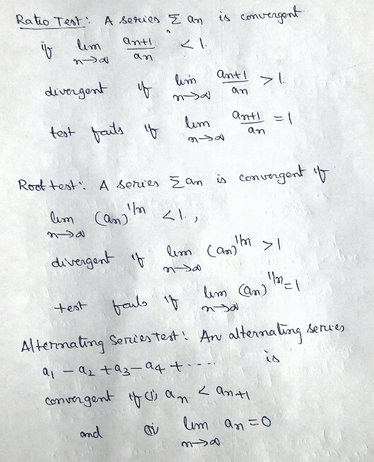 Rato Teat. A segucea Σ an is converge um anti divens test am m→ 지 h1 Senwey