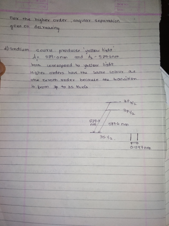 angular separation ee on Scuxe podue yelu lisht pend ho yellou lizht both ame to as leuels 2P315 529 nrn