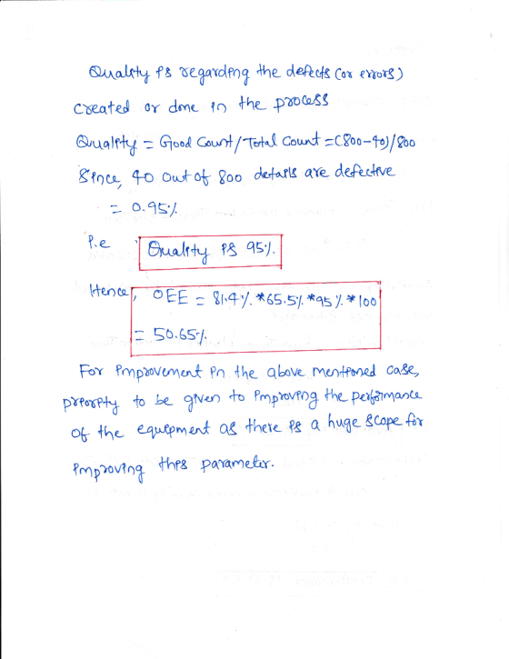 cbeated or dme t the paass 0.95% 50.65 FoY Pmpovement Pn the above mentfaned case, o the eautment as there fe a huge Scope fr