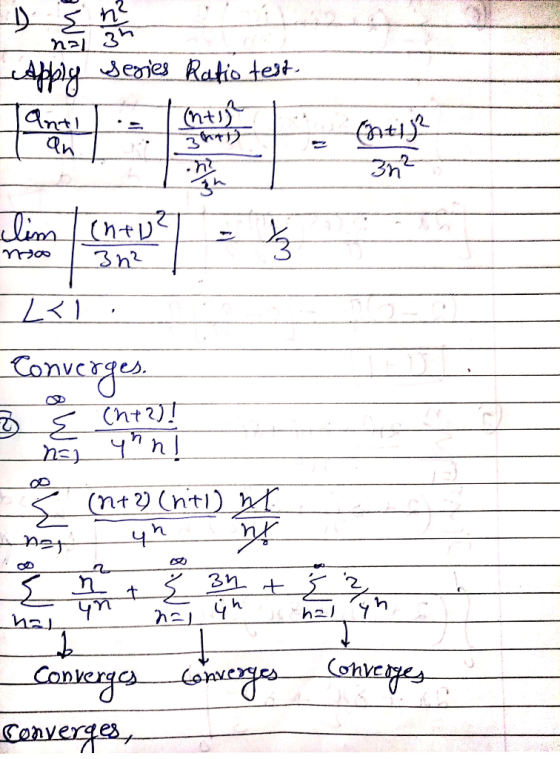 Appy denjes Ratio test ant 3n lina(nt Concrges Cnt2 (nt2) (nt) чт 3n t 2, Чr TEn Cankrgs owejeotvcyes Cenver