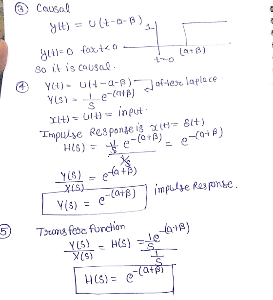 Causal (at β) So it is causal )Ult)Input Impulse Responge igSI+ -(at β)