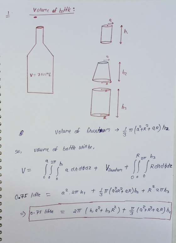 V olurme ef borfe 尺 So, vdume sf beetHe uin be 277 ナ 0.4s lihe 3
