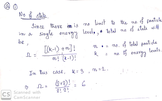 parTiele tate will Limit to the Sin ce there i5 Simale enerylevel, ,« lotl be total parti cle levels k- +m! mo av!-1)! I tus
