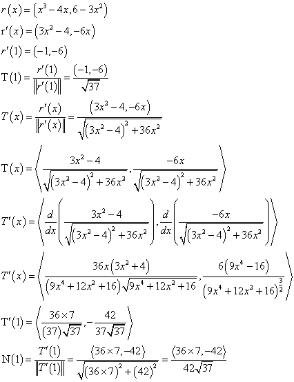r(x)-(-4x,6-3x2) r(x)-(3 -4,-6x) (34,6) T(x) 3x2 -4 T (x) 3x2-4 36x(31 +4) 69x4-16 (9x + 122+16)4%. + 12x +16, (os + 12x2 +