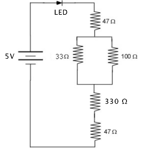 LED 47 Ω 5 V 100 Ω 330 Ω 47 Ω
