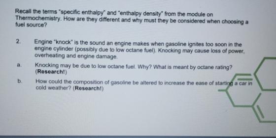 Recall the terms specific enthalpy and enthalpy density from the module on Thermochemistry. How are they different and wh