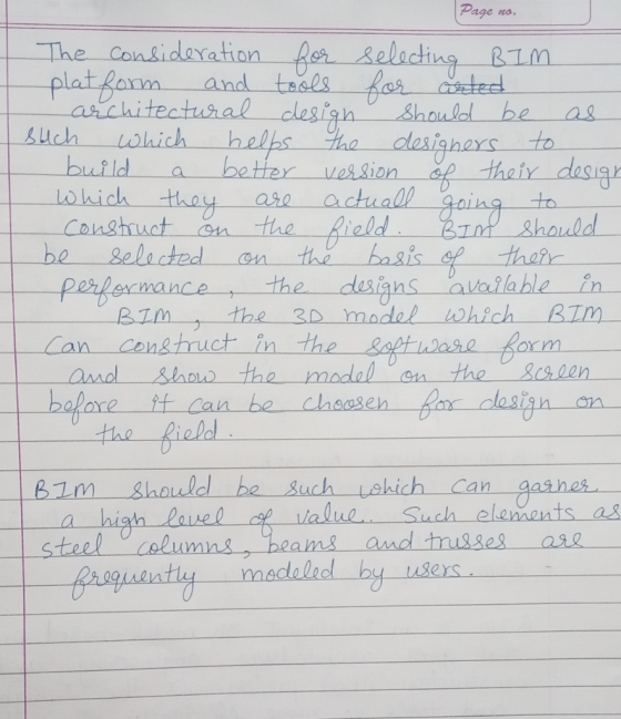 Page no The Consideration and tesl architectural Ohich-helps. ha designers builda better ves sion Lo luck thou be ela cted on