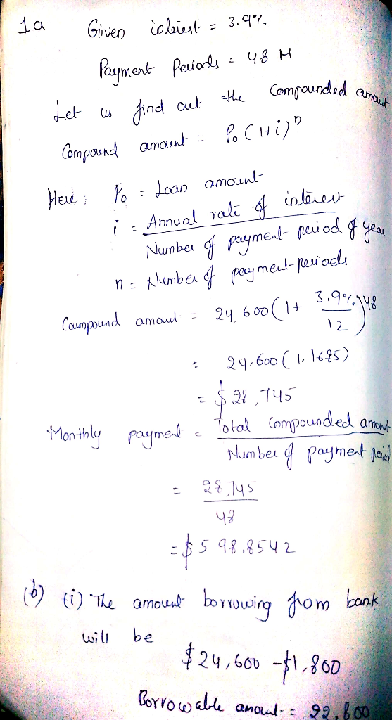 1a 3. q Given ioloist ayment Pesiods find 48 H Compounded amdul the Let oul Compound amaun oan amounl- Heui = Annual rali 4 i