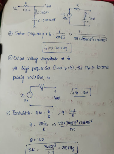 Vou vin 150.2. :100 ヲ C:0 0022uf Vin ④ Centre frequency to, 2nJtc 340KH 2NxJtoor1@w o oazno ⑥Cutput voltage Myntude at fo vit