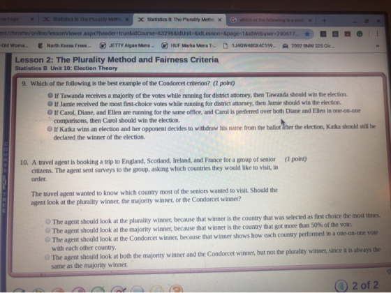 ne Page x | 2C Statistics The Plurality Metho X Statistics B The Plurality Metho which of the foilowing is a prob x+ × nt/chr