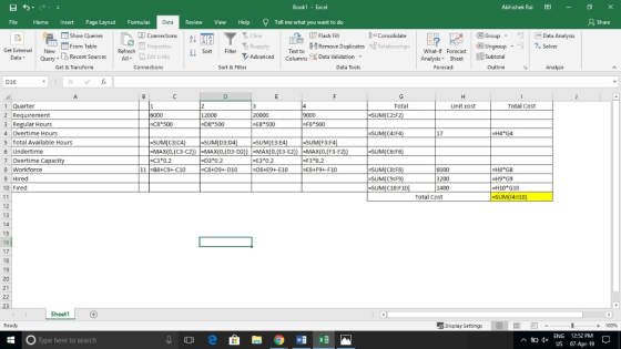 Book1 - Excel Abhishek Rai -O × File Home Insert Page Layout Formulas Data Review View Help Tell me what you want to do Flash
