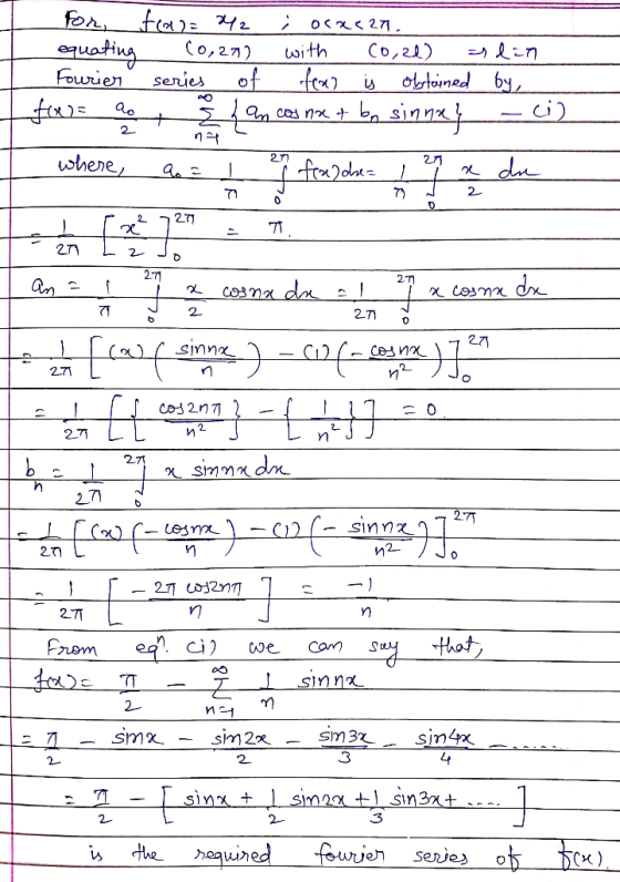 for OS 271. euoting Fourien Co,27) Co,2 ostoined by ba sinnj with of series 2- where, 2.1 du fru2dai 2. r 277 7T 2T 2- 27 27