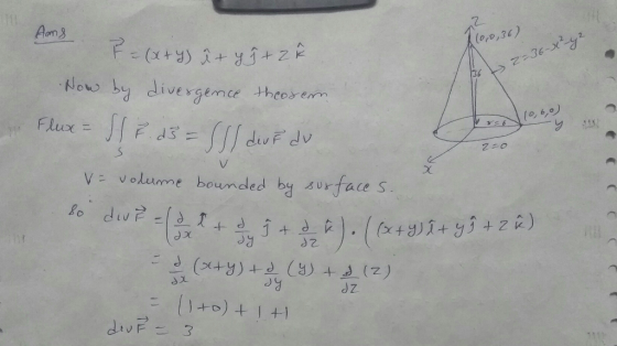 36- lowo by divergence theos en 泌; v- volumme bounded by urface s OJ So