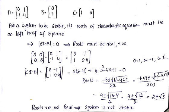 fal a systtm to be stable, its roots of chaacteiuhc eqia kan mut lie left haf of S plane On J5-Al-o Roots must be Teal, tve 5