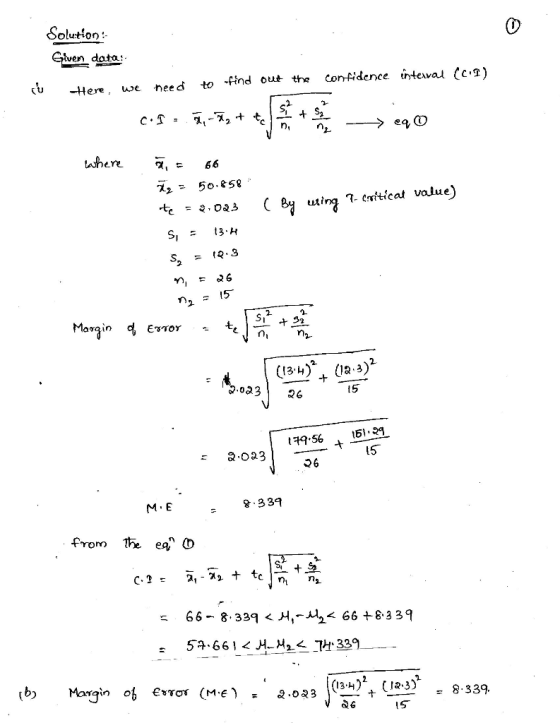 Solution olution. Sven data -Here we need to fHnd out the confidence intewal (C.T) where α 66 R, 2 0236 15 t.56 ^ 161. .023