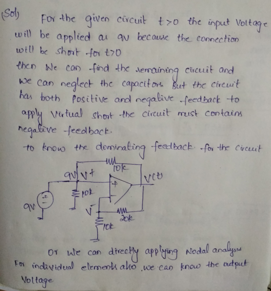 Soly For be ccut given cicuit tro the input Vottag For tbe will be applied au av because the connection will be shnt for t70