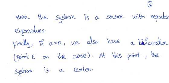 sylem is asoote athvepeae eigenvalues inal, aso, ue also haue (pint E on e cve). t s point,te System sa Centen