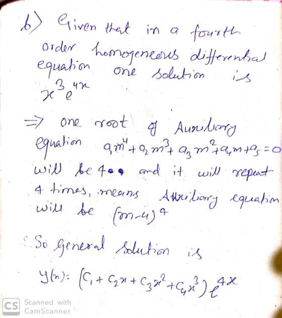 iven that in a fourth Oider hatregenears difeentas Soluton egualion One 2 4 e one rot Aunulierty egualion m4m wil he 40 rd it