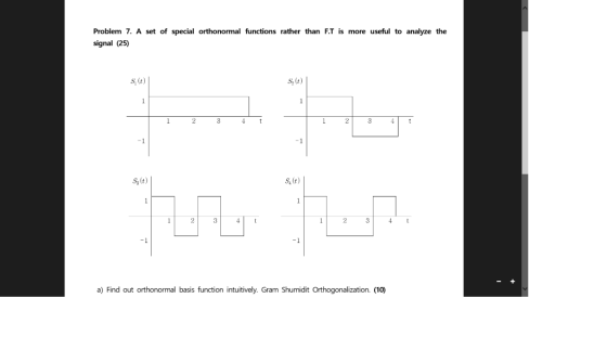 Problem 7. A set of special orthonormal functions rather than F.T is more useful to analyze the signal (25) S (t) S, (t) S (t