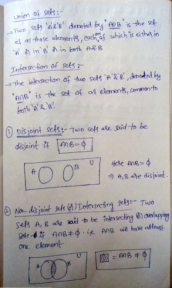 Union of sel: of al those elemnt,h thich is ethes in Iinfer sectfion of sefs Angu ts -the set 아, all element3, cornmonto 0 Di