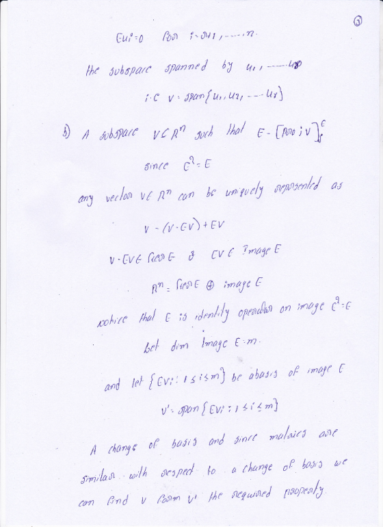 6 the subsparc spanned by u, lap รู้ใชา.laa w!h desped to a change oe boss we