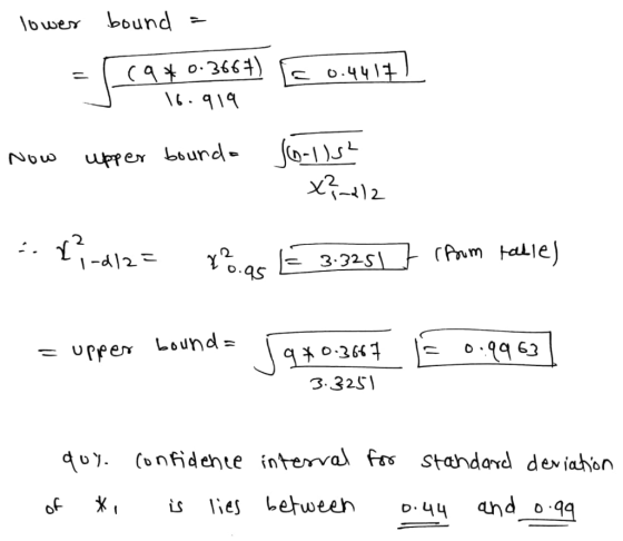 bwer bbund -919 Nouw uuppex bourd- 2. 2 3-32S - uppev Lound- 3.32S d fidente interval f standard dewiahion of X, is les Letwe