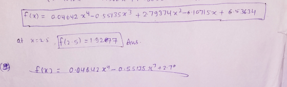 6.5363 flx)= -0 Ss1355 + 2.79374 r-610715U 0.oy 642 2 -1 92677 Ans at o.55!IS I+2.7° O.Q4642 x