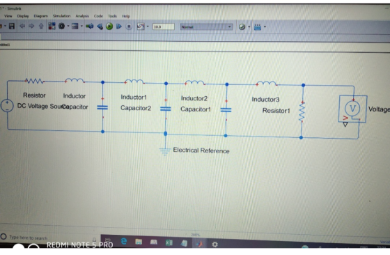 View Display Diagram Simulation Analysis Code Tools Help 10.0 bted Resistor Inductor3 Inductor Inductor1 Inductor2 v) |Voltag