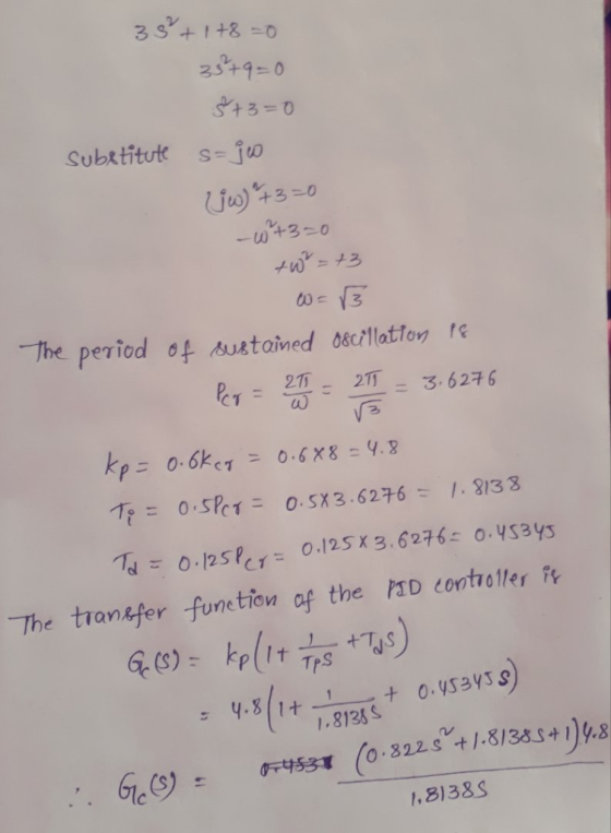 ろs41-0 +3 0 The period of sustained dscilatoy re CT 2 -The tTanofer function of the PID eontroller 6 (3) ,8138S