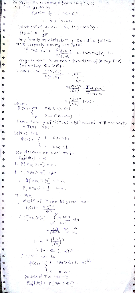 : pd siven by 七0,0. joint pdf cf X, X. . .xn ,s a iven by Ary family ơf distri brhon s said to folimo inceain in e Define es