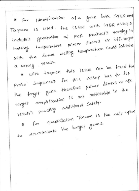 Toqman Is used the ssue i SYBR aSSay tneludes gnetotfon of PCR products vavying in PCR PYoducts vavying in uith the Same me