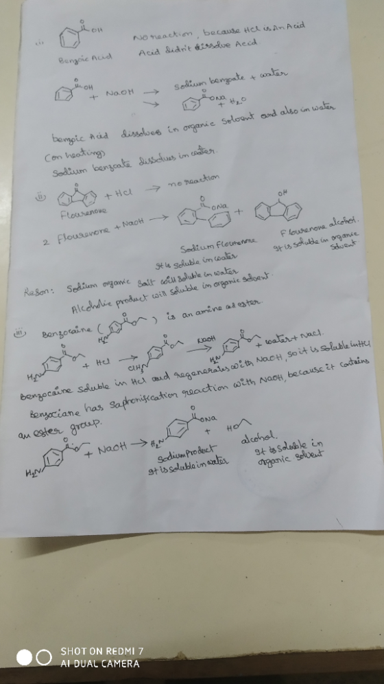 NO maackiam because Hcl is An Acid Bengoie Acid Acid &idnit dlsve Aecd OH watar No.oH Seliom bangpate bempic A cid Con heatin