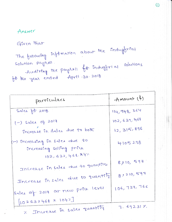 nswer qiven har The botowin inmation abou he Solution Patl nfa a Solutions Aud e Pa te ea endedAprti 30 2.018 ticars Amount (