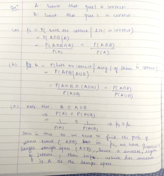 A: that ques A Corre event Sot s corseeA Enent 2 CoYrect Pt Pboth axe correlt P An8 LA) PLANBNA) PCADB) PCA) PCA) coRKue PIbo