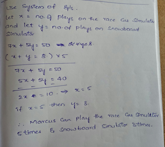 Use System of Spls plays no.0f plays let x On the Yace Cas Simulat and let Simulator on Snowboaud + 5ys 72 40 22 こ10 Sthen 3.