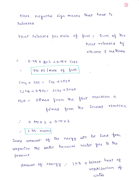 tlere negattve in mean< that heat 「 Hear hased per mol o elhane mehane o rn Second veaetio med - 5 mole ome amount-of the ner