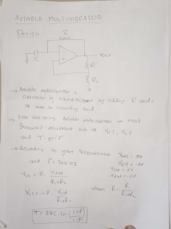 ASTABLE MULTIVIATOR Desisn Nou 2, dc and fe Sok
