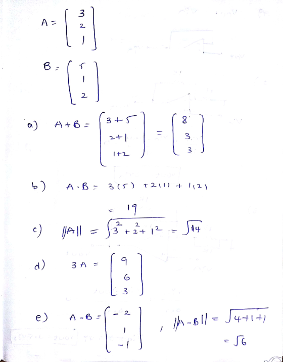 A - 2. B 2 3 S A +6 2+ 3 t 2 ) + T 2 A B 2 2 c) 4 2 3 2+ | 9 d) 3 A = 3 2. J441+ e) A - B - A-61
