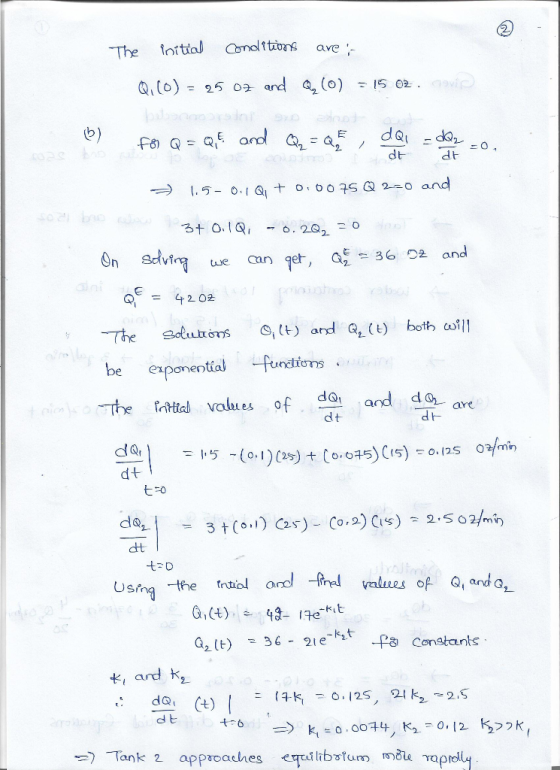The inttial Conalttions ave b) dtdt 1.5- 00 0 o and uue can get32 and of = 4202 be exponential unchions are dt 5( C2) dt do d