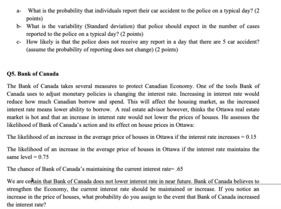 What is the probability that individuals report their car accident to the police on a typical day? (2 a- points) b- What is t