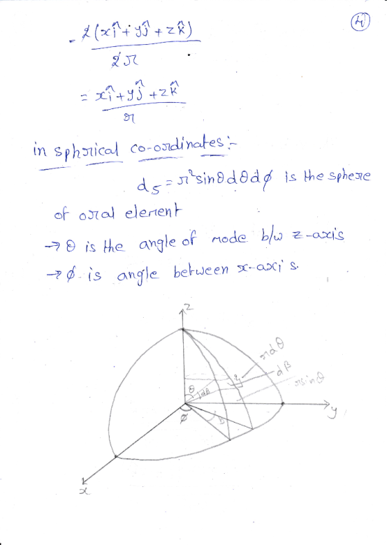 in sphotical Co-ondinates s the Spheie of atal eleren 8 oi 구 is angle between x-axis s the angleo node blw
