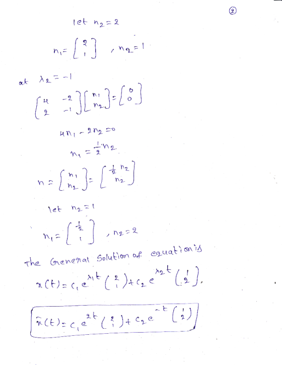 let n2=2 hn eauat、ons Solution of Glene?! at The 오
