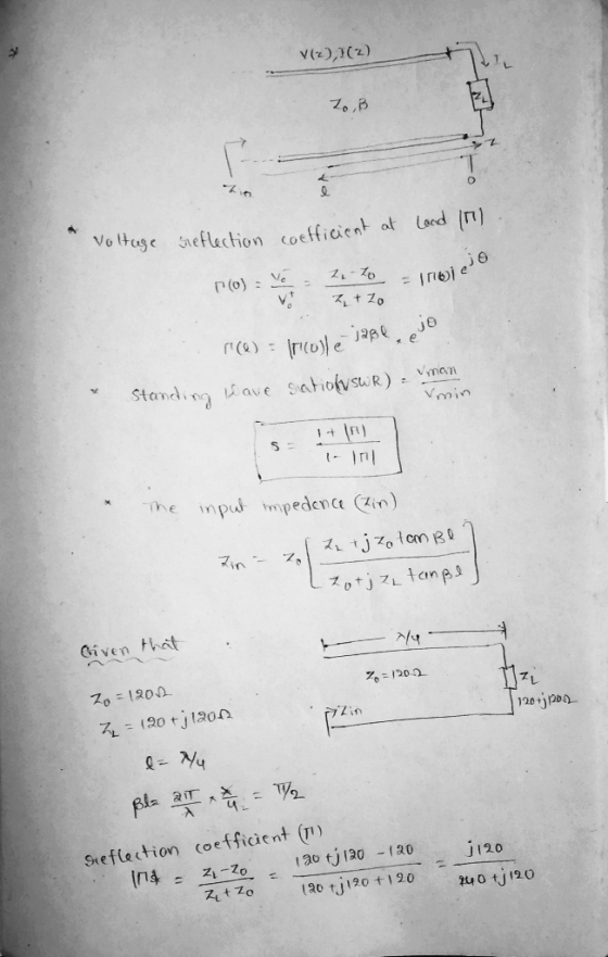 쇼 Vo ttuse eflaction coe min In Given hat |진 20 j120 スし: (20 tJ 120A EL Sieflection coefficient ( ns 120 J 130 -(20 120 ZZo20